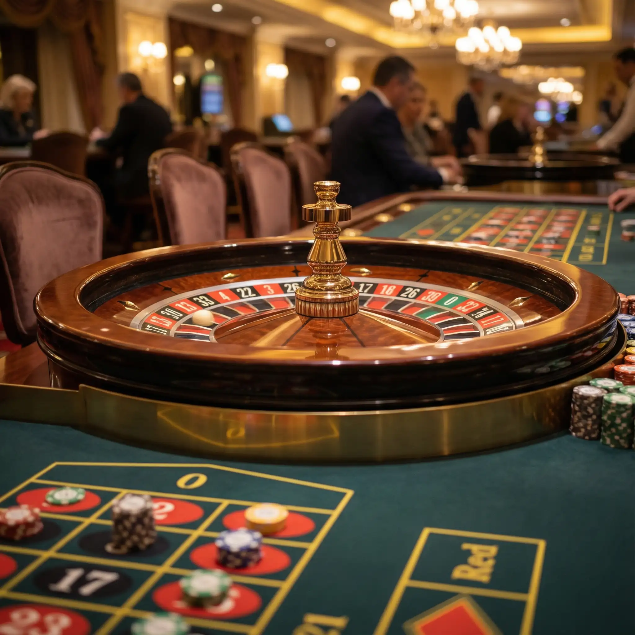 Ruleta de casino girando con bola en movimiento