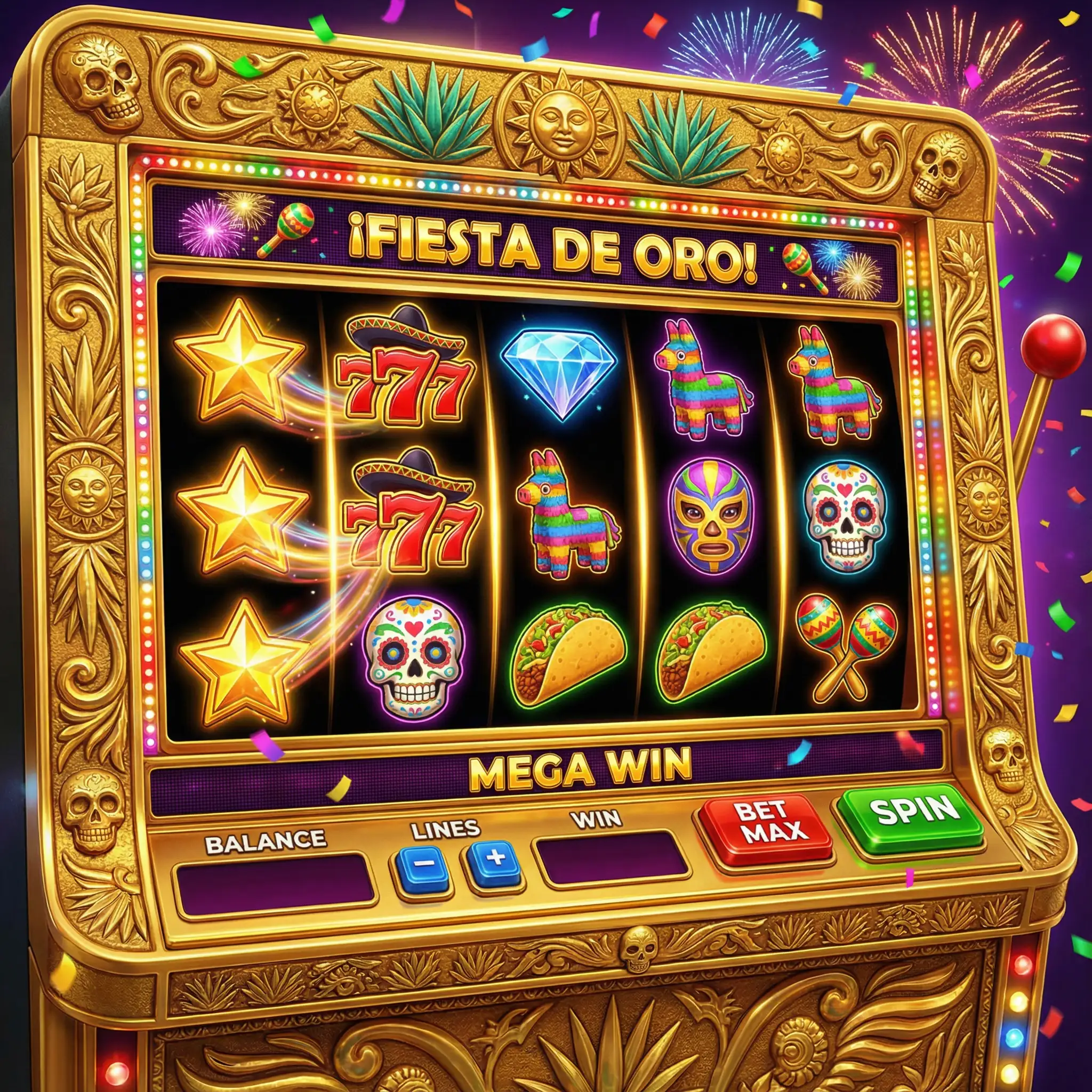 Tragamonedas con símbolos mexicanos y funciones especiales